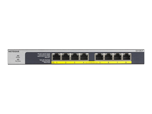 GS108LP, SWITCH, UNMANAGED, 8 X 10/100/1000 (POE+), DESKTOP, RACK-MOUNTABLE, WALL-MOUNTABLE, POE+ (60 W), DC POWER by Netgear