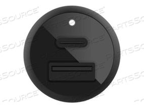 BOOST CHARGE, CAR POWER ADAPTER, 37 WATT, FAST CHARGE, PD 3.0, 2 OUTPUT CONNECTORS (USB, USB-C), BLACK by Belkin