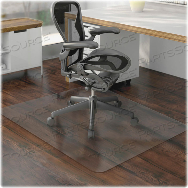 LORELL OFFICE CHAIR MAT FOR HARD FLOOR - 60"L X 46"W - STRAIGHT EDGE - CLEAR 