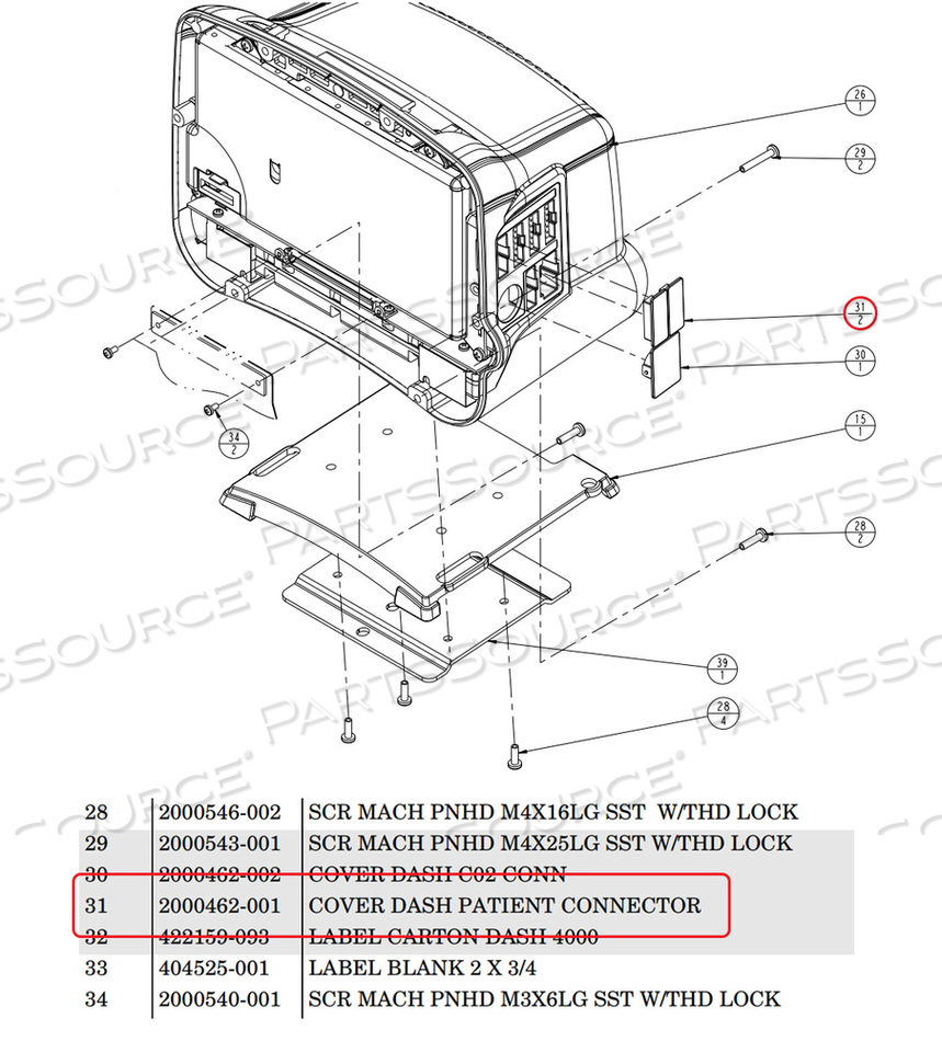 COVER DASH PATIENT CONNECTOR 