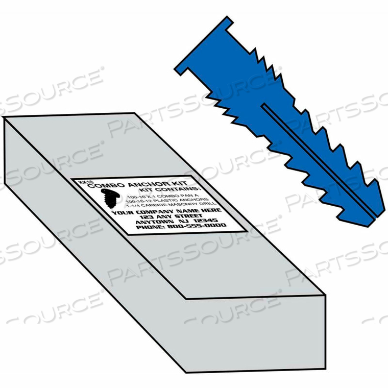 10-12 RIBBED PLASTIC ANCHOR KIT, PKG OF 10 by Kanebridge Corporation