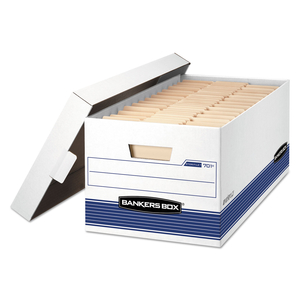 STOR/FILE MEDIUM-DUTY STORAGE BOXES, LETTER FILES, 12.88" X 25.38" X 10.25", WHITE/BLUE by Bankers Box