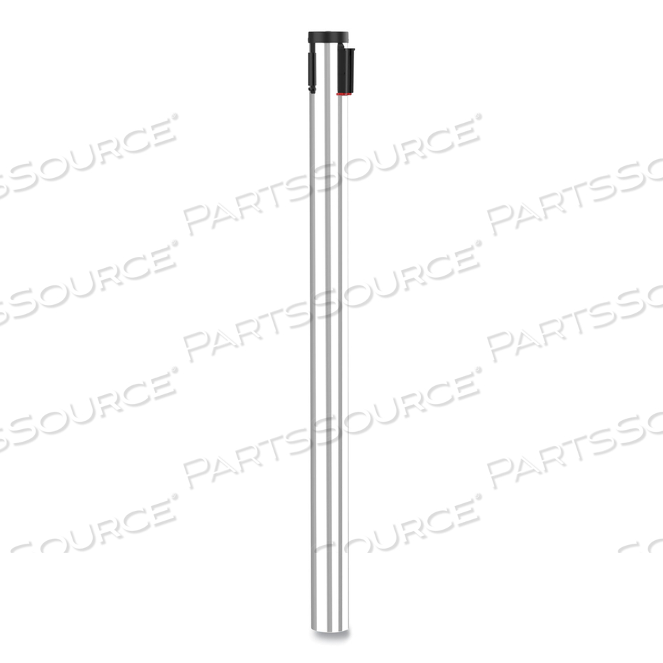 ADJUSTA-TAPE CROWD CONTROL STANCHION POSTS ONLY, POLISHED ALUMINUM, 40" HIGH, SILVER, 2/BOX 