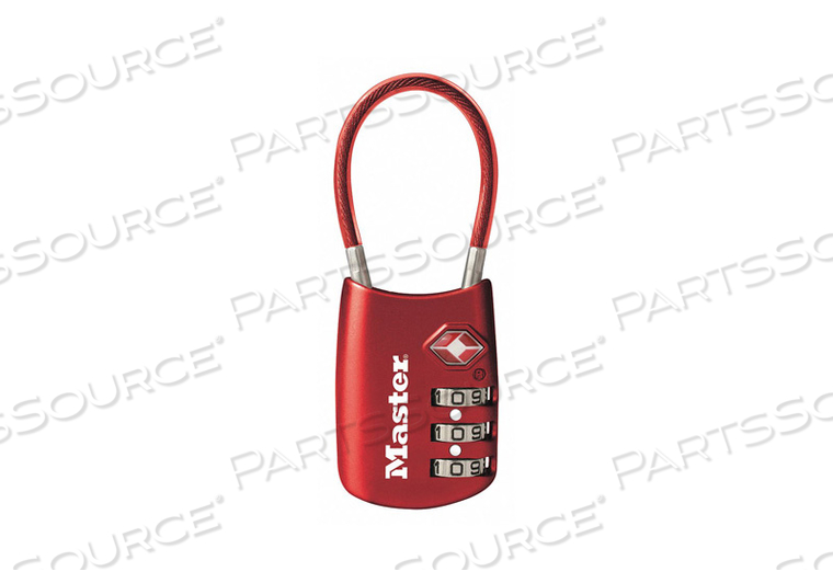 COMBINATION PADLOCK 1 2/3 IN OVAL RED by Master Lock COMBINATION PADLOCK 1 2/3 IN OVAL RED by Master Lock