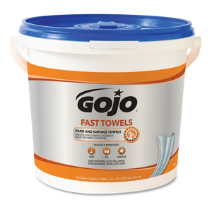 FAST TOWELS HAND CLEANING TOWELS, 7.75 X 11, FRESH CITRUS, BLUE, 130/BUCKET, 4 BUCKETS/CARTON by Gojo FAST TOWELS HAND CLEANING TOWELS, 7.75 X 11, FRESH CITRUS, BLUE, 130/BUCKET, 4 BUCKETS/CARTON by Gojo