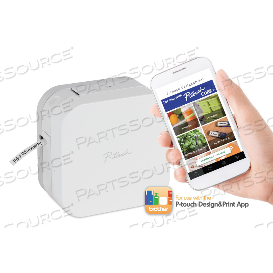 PT-P300BT P-TOUCH CUBE LABEL MAKER, 20 MM/S PRINT SPEED, 2.5 X 4.6 X 4.6 by Brother