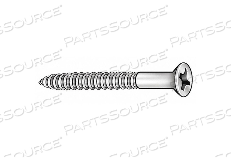 WOOD SCREW, #6 SIZE, 5/8 IN LG, BRASS, PLAIN, FLAT, PHILLIPS, ASME B18.6.1 by Fabory