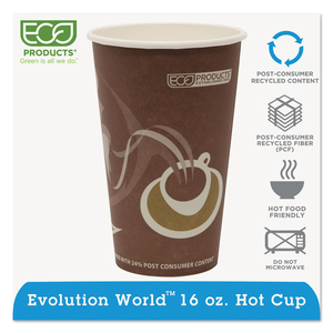 EVOLUTION WORLD 24% RECYCLED CONTENT HOT CUPS 16 OZ, 50/PACK, 20 PACKS/CARTON by Eco-Products