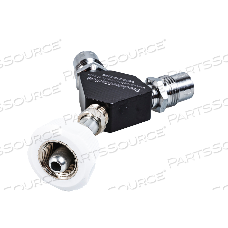 ASSEMBLY, Y-BLOCK, VACUUM GAS TYPE, FEMALE HAND TIGHT INLET TYPE, DISS MALE CHECK VALVE OUTER CONNECTION TYPE by Precision Medical, Inc. ASSEMBLY, Y-BLOCK, VACUUM GAS TYPE, FEMALE HAND TIGHT INLET TYPE, DISS MALE CHECK VALVE OUTER CONNECTION TYPE by Precision Medical, Inc.