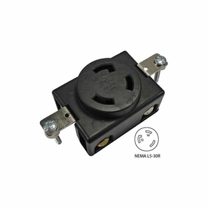 30A, 3-PRONG LOCKING SINGLE FLUSH RECEPTACLE W/ NEMA L5-30R FEMALE END, 2 POLE-3 WIRE by Conntek Integrated Solutions, Inc. 30A, 3-PRONG LOCKING SINGLE FLUSH RECEPTACLE W/ NEMA L5-30R FEMALE END, 2 POLE-3 WIRE by Conntek Integrated Solutions, Inc.