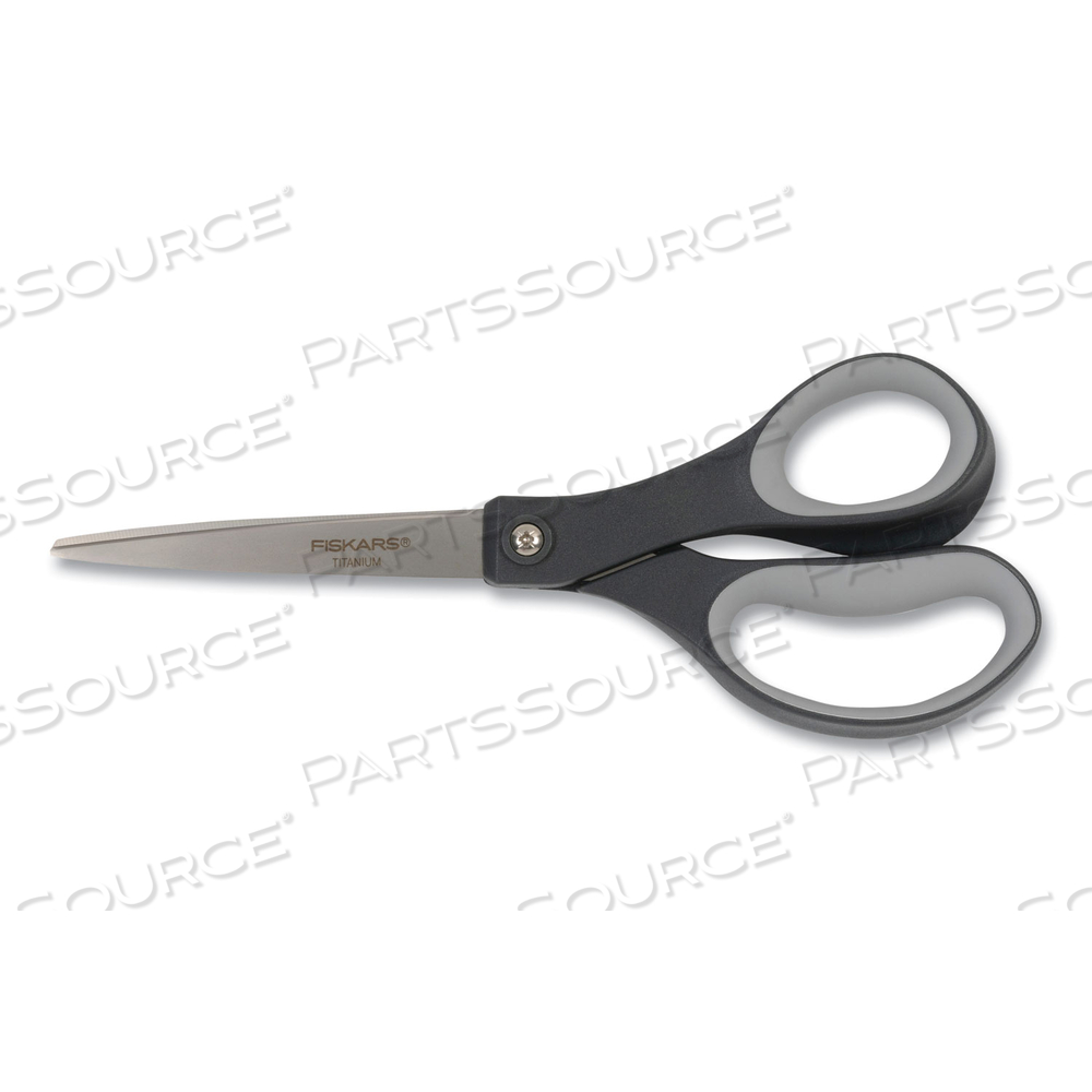 EVERYDAY TITANIUM SOFTGRIP SCISSORS, 8" LONG, 3.1" CUT LENGTH, DARK GRAY STRAIGHT HANDLE by Fiskars