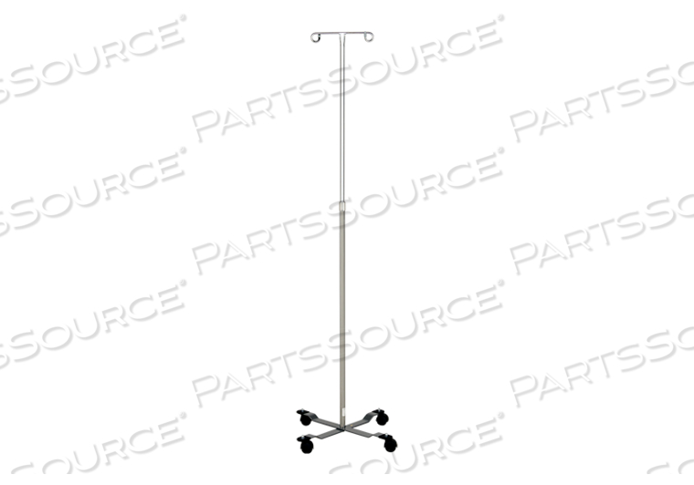 IV STAND 2 HOOK W/TRU LOC MECHANISM W/4 LEG CHROME BASE by Blickman