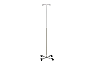 IV STAND 2 HOOK W/TRU LOC MECHANISM W/4 LEG CHROME BASE by Blickman