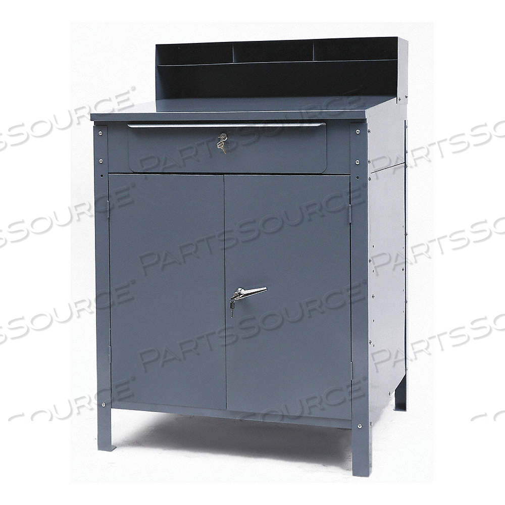 SHOP DESK, CABINET DESK, 34 1/2 IN X 30 IN X 52 3/8 IN, 1 DRAWERS, 1 SHELVES, GRAY by Approved Vendor SHOP DESK, CABINET DESK, 34 1/2 IN X 30 IN X 52 3/8 IN, 1 DRAWERS, 1 SHELVES, GRAY by Approved Vendor