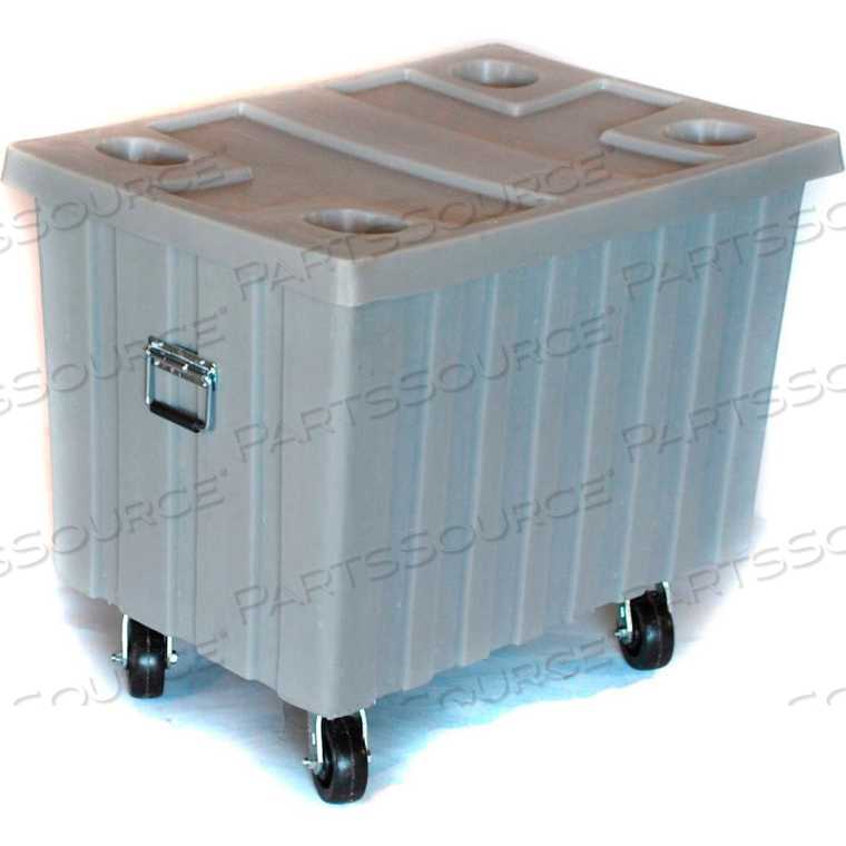 BULK SHIPPING POLY CONTAINER MTE-2H5HL WITH LID AND CASTERS 41"L X 28-1/4"W X 32-1/2"H, GRAY by Myton Industries