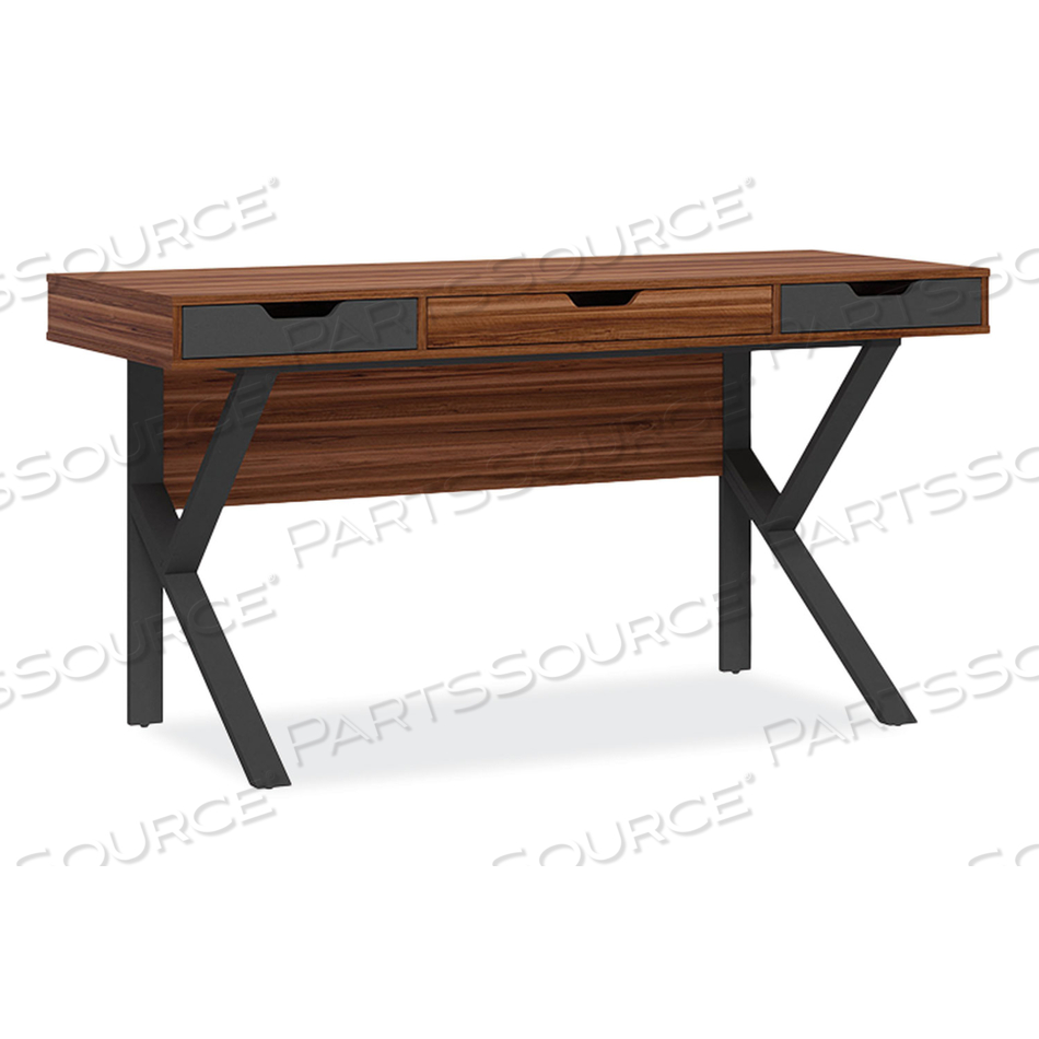 STIRLING TABLE DESK, 59.75" X 23.75" X 31", NATURAL WALNUT/CHARCOAL GRAY 