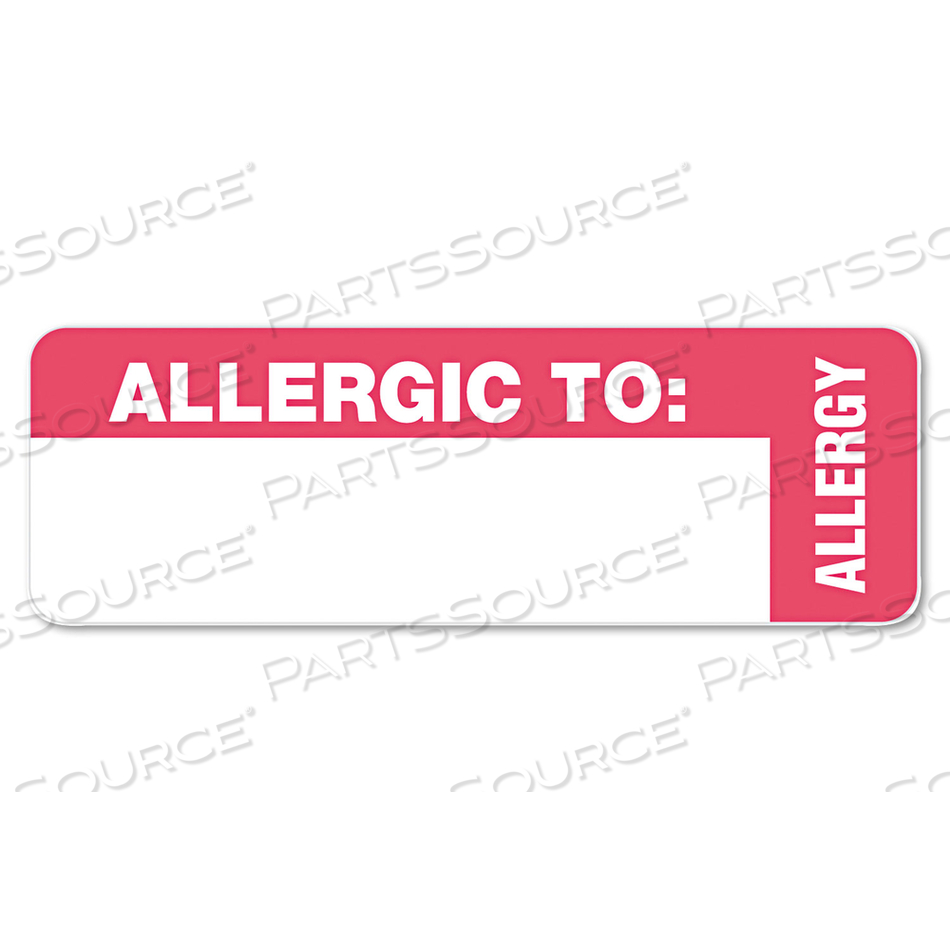 MEDICAL LABELS FOR ALLERGY WARNINGS, 1 X 3, WHITE, 500/ROLL by Tabbies
