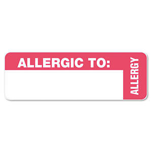 MEDICAL LABELS, ALLERGIC TO, 1 X 3, WHITE, 500/ROLL by Tabbies MEDICAL LABELS, ALLERGIC TO, 1 X 3, WHITE, 500/ROLL by Tabbies