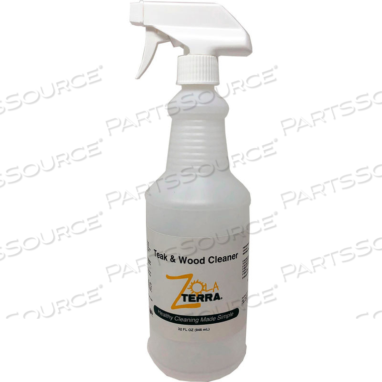 ZOLATERRA TEAK & WOOD CLEANER, 32 OZ. TRIGGER BOTTLE, 6 BOTTLES by Super Simple LLC ZOLATERRA TEAK & WOOD CLEANER, 32 OZ. TRIGGER BOTTLE, 6 BOTTLES by Super Simple LLC