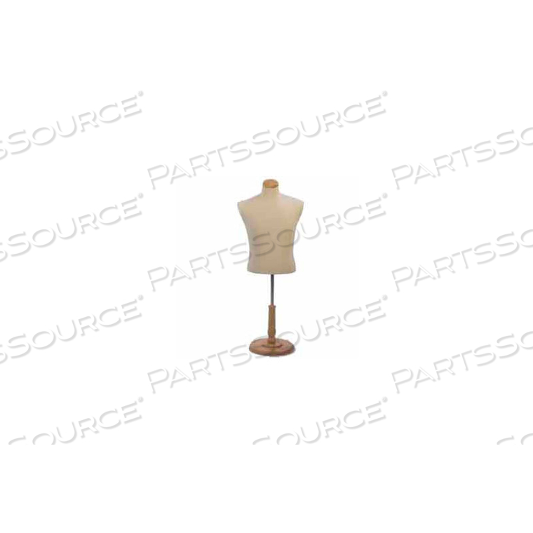 MALE SHIRT FORM TAILOR BUST, NECKBLOCK AND BASE INCLUDED - NATURAL by Mondo Mannequins MALE SHIRT FORM TAILOR BUST, NECKBLOCK AND BASE INCLUDED - NATURAL by Mondo Mannequins