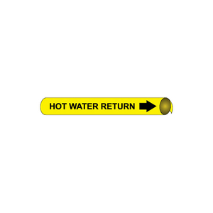 PRECOILED AND STRAP-ON PIPE MARKER - HOT WATER RETURN by National Marker Company