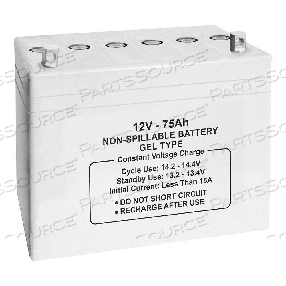 SEALED LEAD ACID BATTERY, 12V DC, 75 AH CAPACITY, 8.05 IN HT, 6.79 IN WD, ABS by Approved Vendor SEALED LEAD ACID BATTERY, 12V DC, 75 AH CAPACITY, 8.05 IN HT, 6.79 IN WD, ABS by Approved Vendor