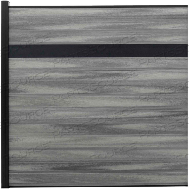 ESTATE 6'W X 6'H OXFORD GREY ALUMINUM/COMPOSITE HORIZONTAL FENCE-ADDER SECTION-IN GROUND by Jewett Cameron Companies