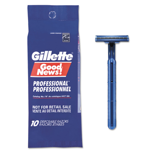 GOODNEWS REGULAR DISPOSABLE RAZOR, 2 BLADES, NAVY BLUE, 10/PACK, 10 PACK/CARTON by Gillette