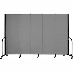 PORTABLE ROOM DIVIDER - 5 PANEL - 6'H X 9'5"L - STONE by Screenflex