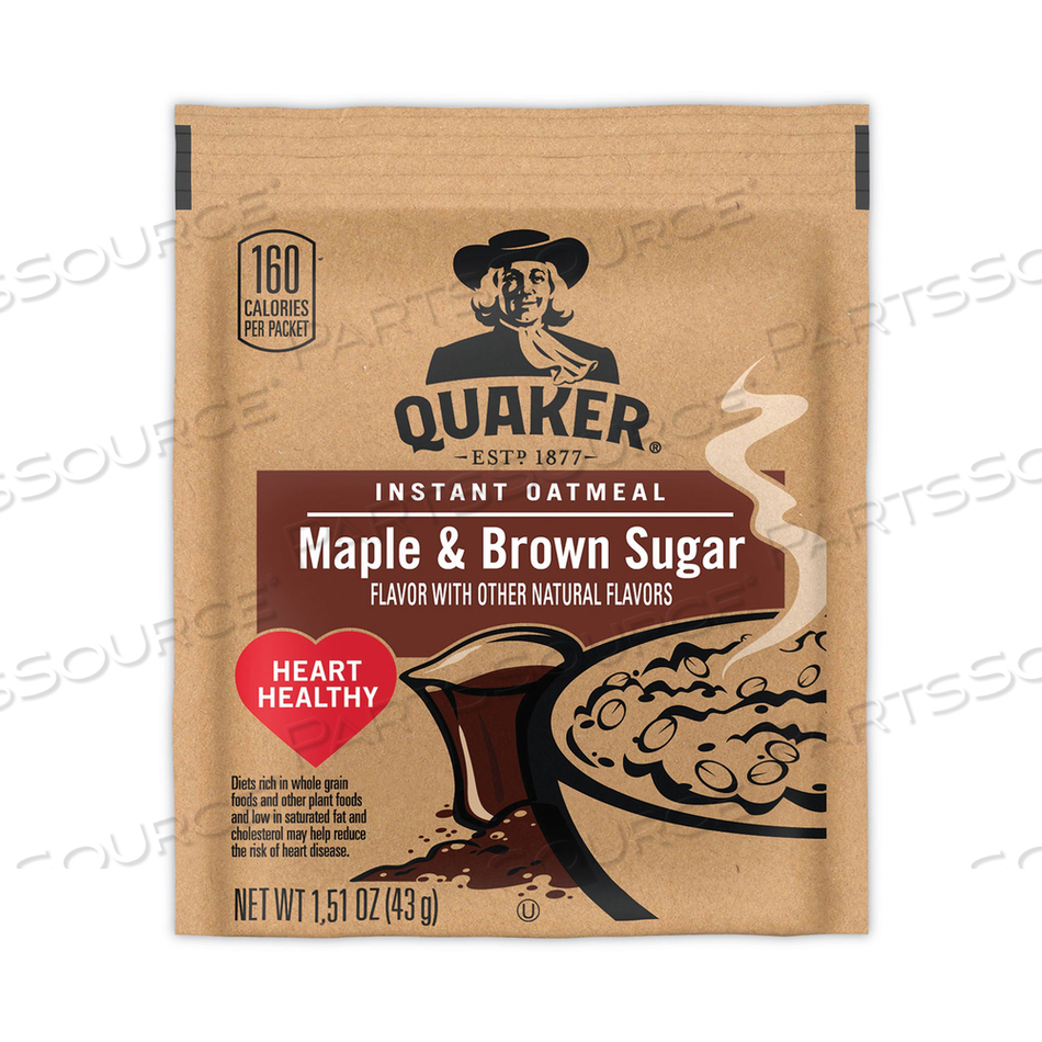 INSTANT OATMEAL, MAPLE AND BROWN SUGAR, 1.51 OZ PACKET, 40 COUNT BOX 