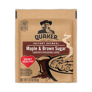 INSTANT OATMEAL, MAPLE AND BROWN SUGAR, 1.51 OZ PACKET, 40 COUNT BOX by Quaker Oats