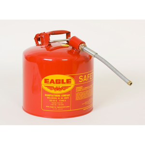 U2-51-S-RED EAGLE TYPE II SAFETY CANS-GALVANIZED STEEL,RED-W/7/8" O.D. FLEX SPOUT,5 GAL by Eagle