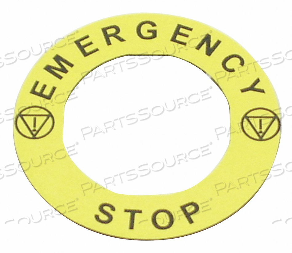 LEGEND PLATE ROUND EMERGENCY STOP by Rees