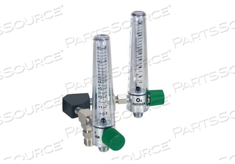0 TO 15LPM OXYGEN COMPACT FLOWMETER Y-BLOCK ASSEMBLY by Precision Medical, Inc. 0 TO 15LPM OXYGEN COMPACT FLOWMETER Y-BLOCK ASSEMBLY by Precision Medical, Inc.
