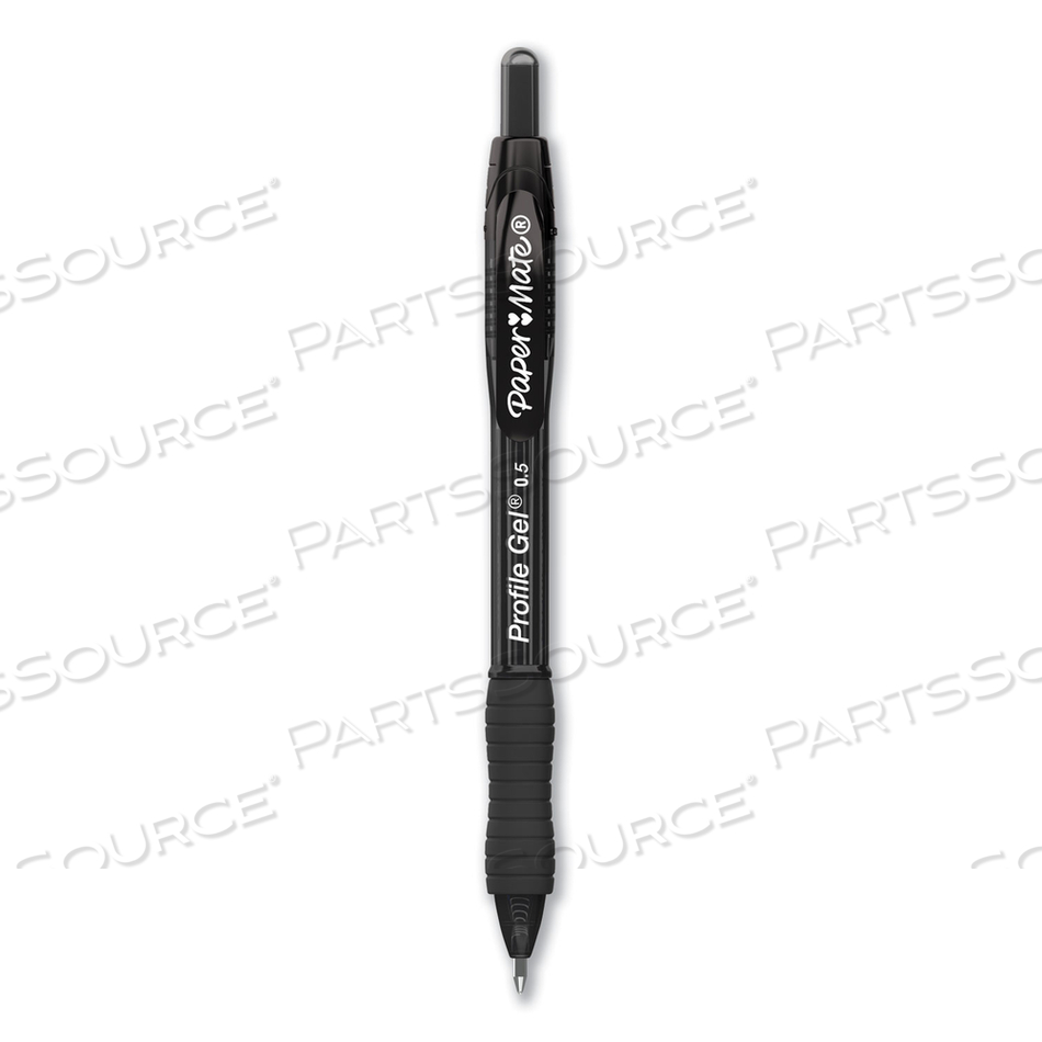 PROFILE GEL PEN, RETRACTABLE, FINE 0.5 MM, BLACK INK, TRANSLUCENT BLACK BARREL by Paper Mate
