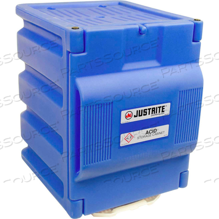 2 X 4 LITER BOTTLE,1 DOOR, COUNTERTOP, POLY, ACID STORAGE CABINET,14-1/4"X 16-1/4"X 19-1/2" by Justrite