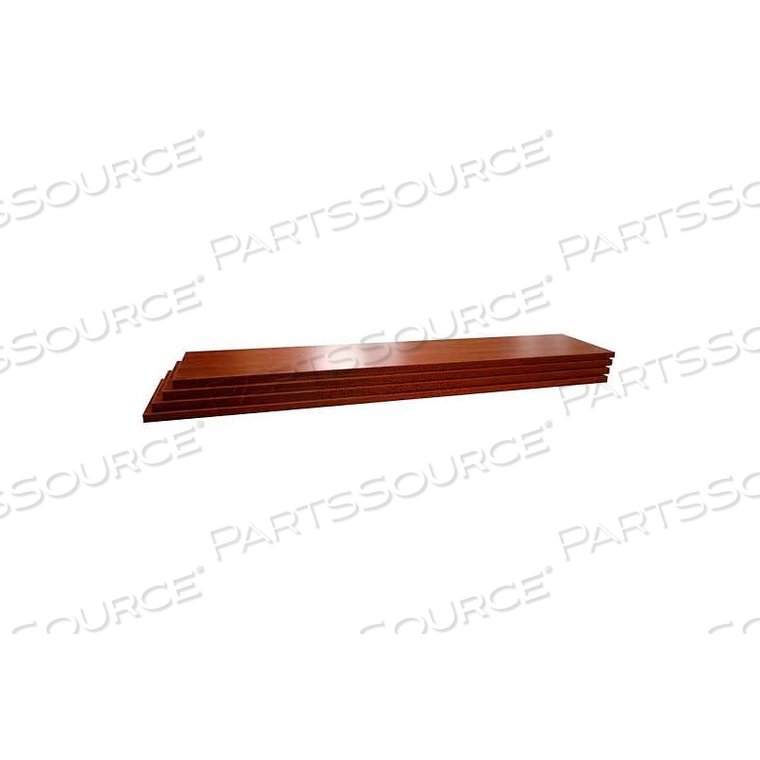 SLATWALL CHERRY SHELVES, 3/4"HX10"DX47-3/4"W, FINISHED ON 2 SIDES AND 3 EDGES by Windmill Slatwall Products