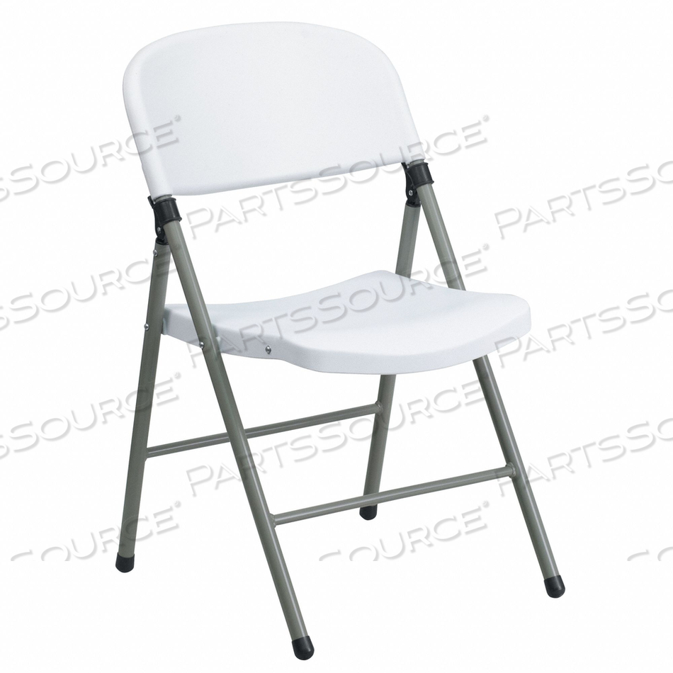 WHITE PLASTIC FOLDING CHAIR by Flash Furniture