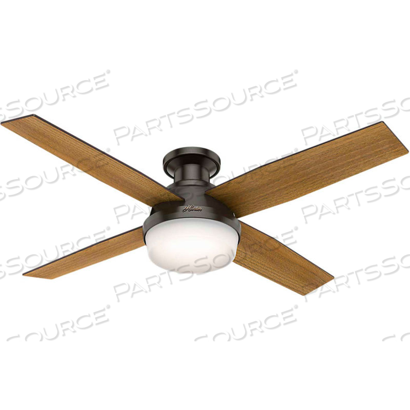 52" DEMPSEY LOW PROFILE CEILING FAN WITH LIGHT AND HANDHELD REMOTE - NOBLE BRONZE by Hunter Fan Co. / Casablanca Fand Co. 52" DEMPSEY LOW PROFILE CEILING FAN WITH LIGHT AND HANDHELD REMOTE - NOBLE BRONZE by Hunter Fan Co. / Casablanca Fand Co.