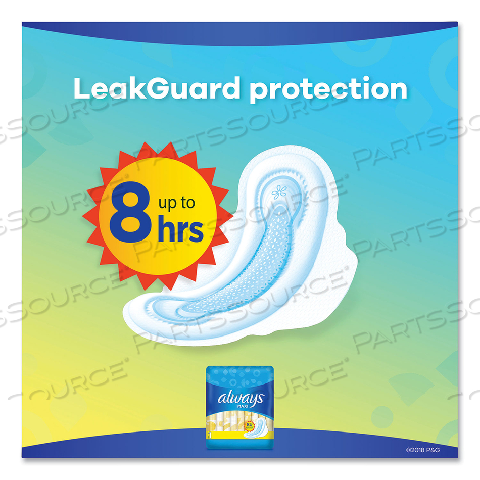 REGULAR MAXI PADS WITH WINGS, REGULAR, 10/BOX 