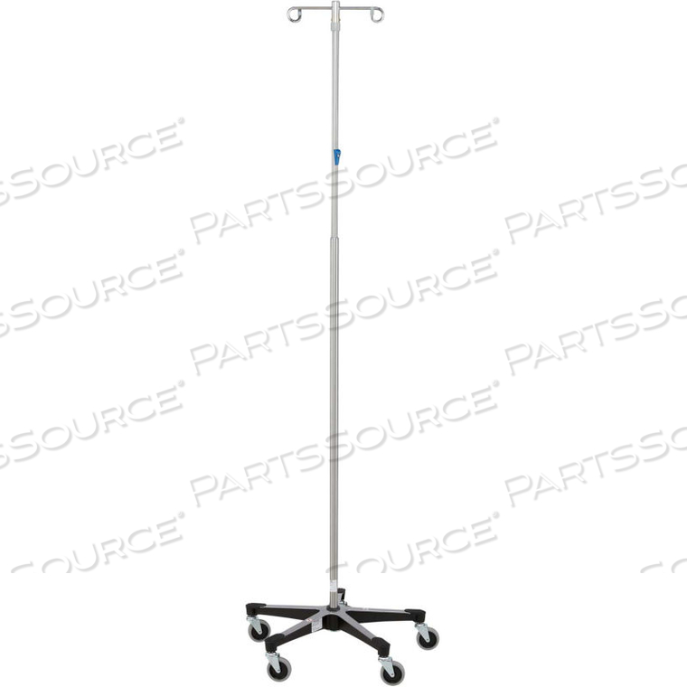 7794SS STAINLESS STEEL IV STAND WITH 5-LEG BASE, 2-HOOK, 67"-98" HEIGHT by Blickman 7794SS STAINLESS STEEL IV STAND WITH 5-LEG BASE, 2-HOOK, 67"-98" HEIGHT by Blickman