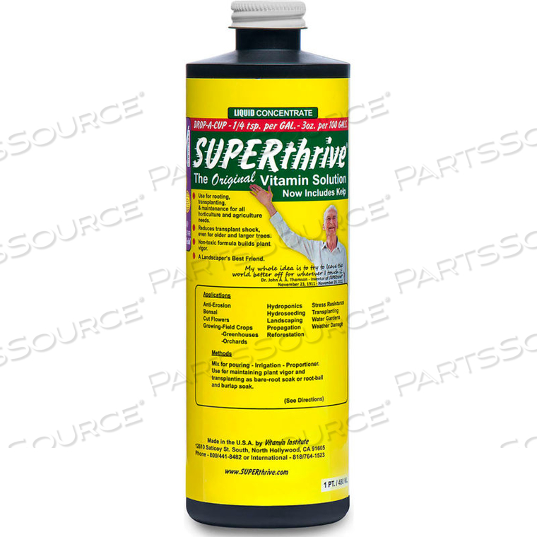 SUPERTHRIVE HYDROPONIC GARDENING VITAMIN SOLUTION PLANT FOOD 1 PT. by Hydrofarm, Inc