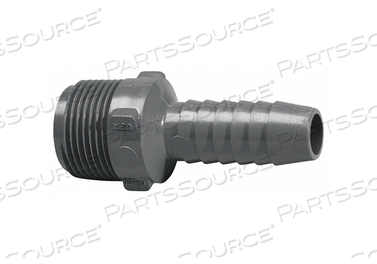 REDUCING ADAPTER, 1 1/2 IN X 1 1/4 IN FITTING PIPE SIZE, MALE NPT X MALE INSERT, 200 PSI, GRAY by Lasco REDUCING ADAPTER, 1 1/2 IN X 1 1/4 IN FITTING PIPE SIZE, MALE NPT X MALE INSERT, 200 PSI, GRAY by Lasco