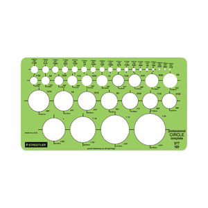 TEMPLATES, 39 CIRCLES, 4 X 7.25, GREEN by Staedtler