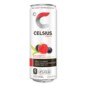 LIVE FIT FITNESS DRINK, RASPBERRY ACAI GREEN TEA, 12 OZ CAN, 12/CARTON by Celsius