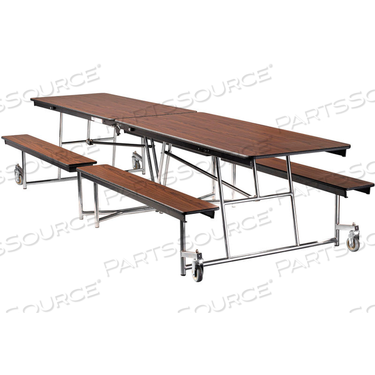 MTFB12-MDPECRWTWT National Public Seating 12' MOBILE CAFETERIA TABLE WITH  BENCHES - MDF - WALNUT TOP/CHROME FRAME : PartsSource : PartsSource -  Healthcare Products and Solutions