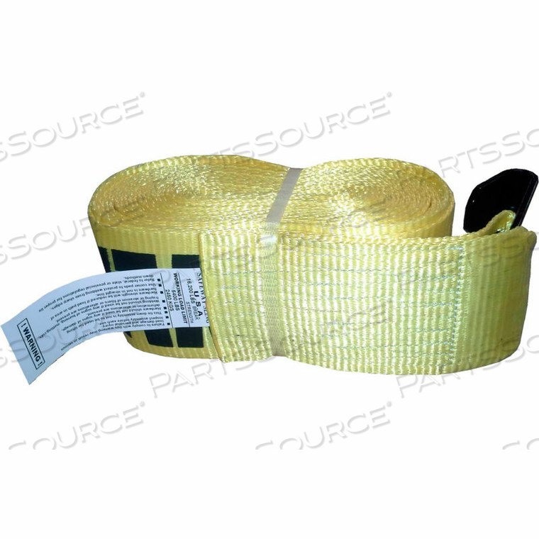 4" X 30' WINCH STRAP WITH FLAP HOOKS 16,200 LB. CAPACITY 