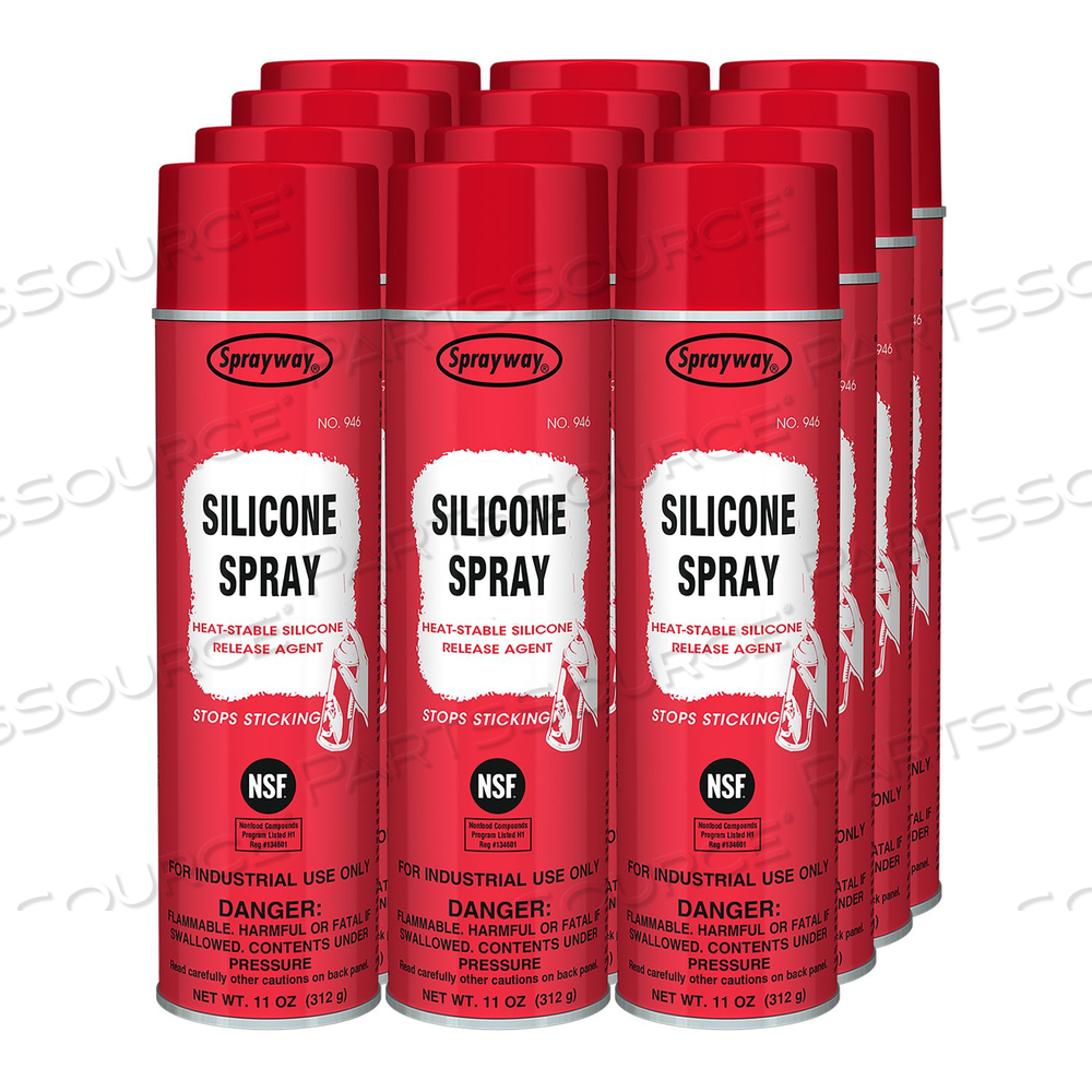 SILICONE SPRAY, 11 OZ AEROSOL SPRAY, 12 CANS by Sprayway