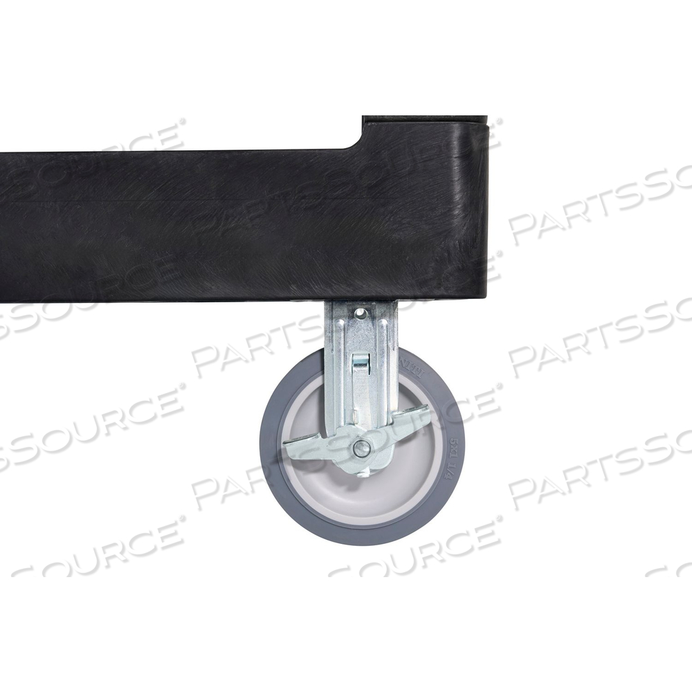 BRUTE 3-SHELF HEAVY-DUTY ERGO FLAT UTILITY CART, RESIN, 3 SHELVES, 600 LB CAPACITY, 25.24" X 48.63" X 46.18", BLACK by Rubbermaid Medical Division BRUTE 3-SHELF HEAVY-DUTY ERGO FLAT UTILITY CART, RESIN, 3 SHELVES, 600 LB CAPACITY, 25.24" X 48.63" X 46.18", BLACK by Rubbermaid Medical Division