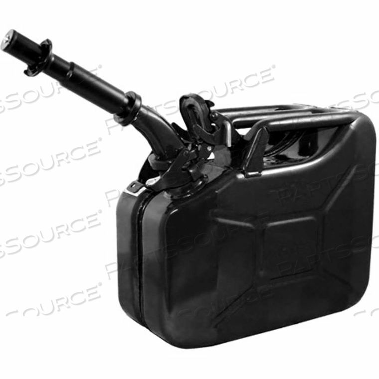 JERRY CAN W/SPOUT & SPOUT ADAPTER, BLACK, 10 LITER/2.64 GALLON CAPACITY - by Wavian USA JERRY CAN W/SPOUT & SPOUT ADAPTER, BLACK, 10 LITER/2.64 GALLON CAPACITY - by Wavian USA